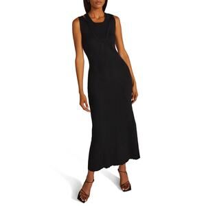 Favorite Daughter 'The Gemini' Black Cotton Cashmere Blend Sleeveless Dress